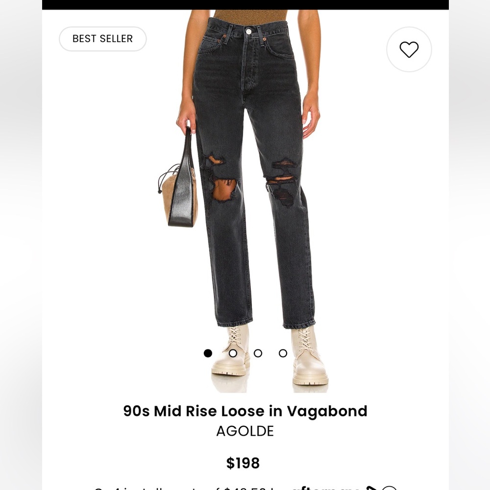 Agolde mid rise loose in vagabond size 25